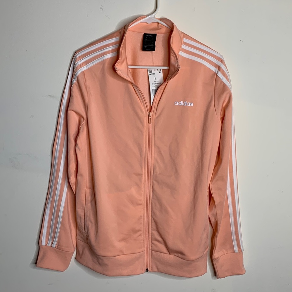 Adidas Glow Pink Multi Sport Zipper Track Top NWT Large